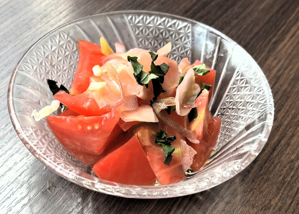 トマトと茗荷の和え物